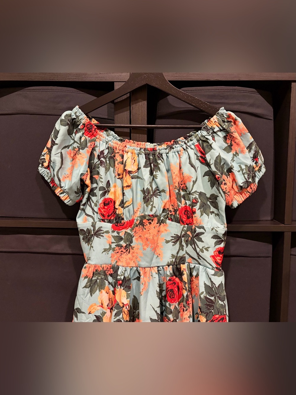Pinup Couture Marie-Thérèse Peasant Dress in Sherbet Bella Roses Size M NWT - Picture 3 of 7